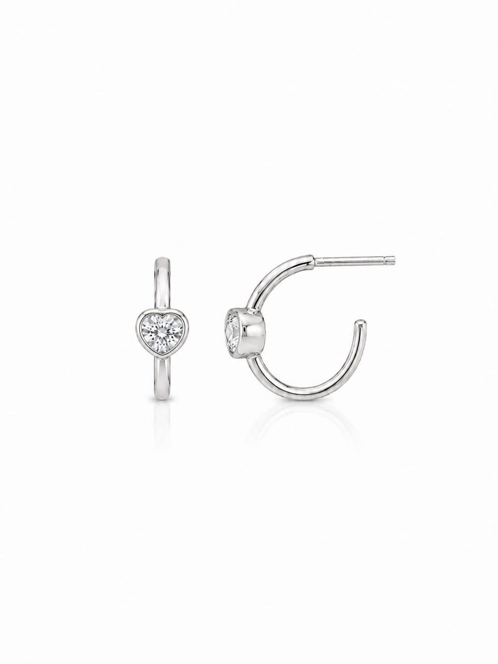 Argola 12mm detalhe zircônia coração tarraxa