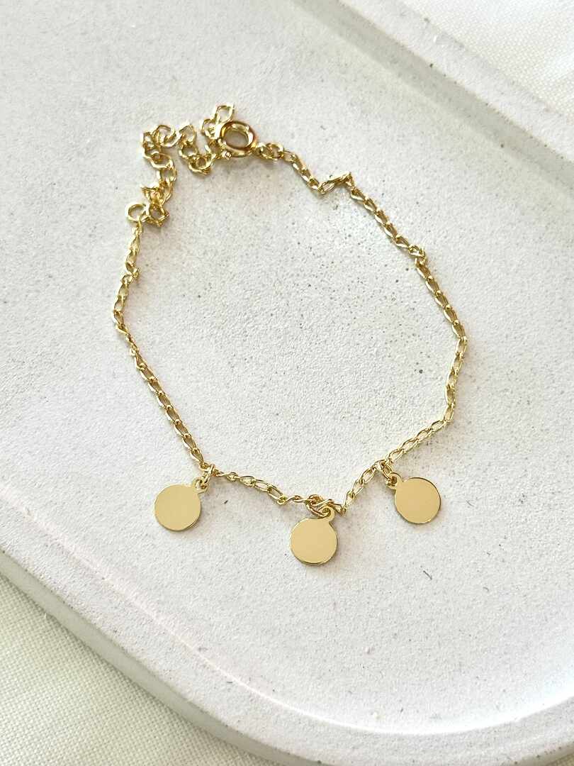 Pulseira infantil três medalhas 