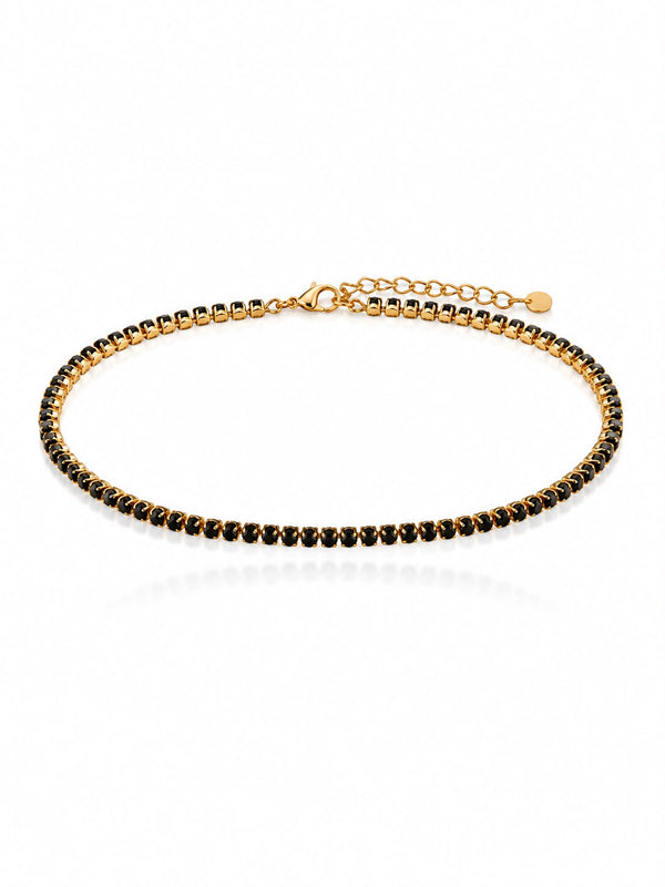 Choker zircônia riviera preta 30cm
