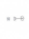 Brinco zircônia redonda cristal 4mm