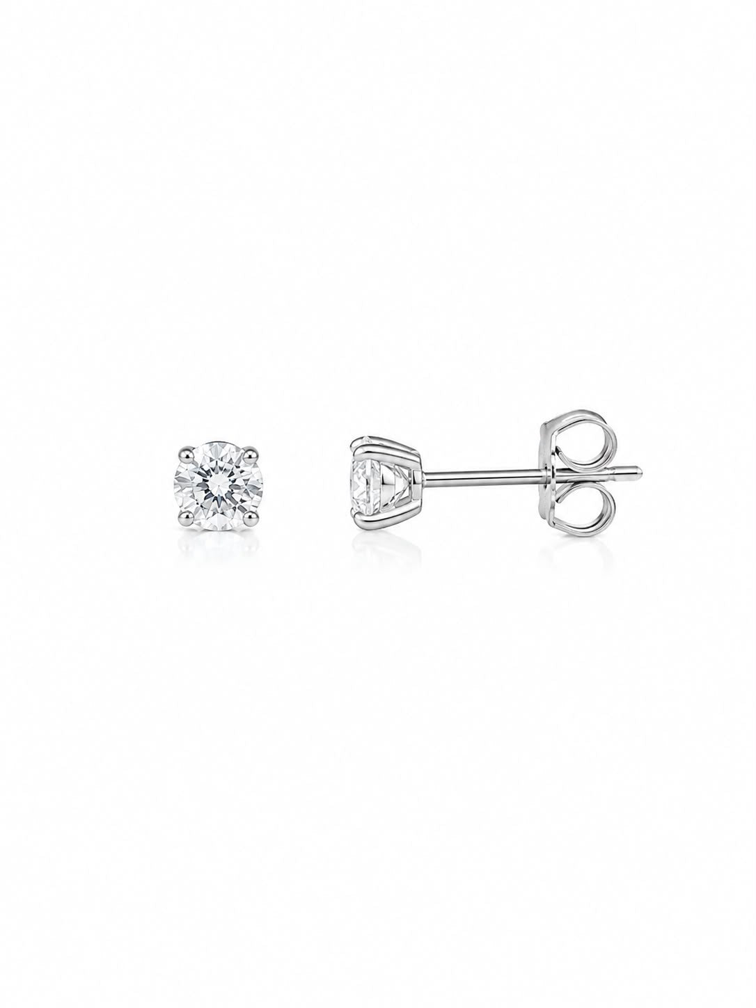 Brinco zircônia redonda cristal 4mm