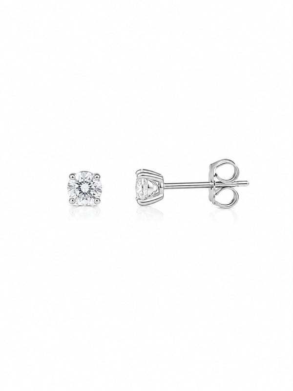 Brinco zircônia redonda cristal 4mm