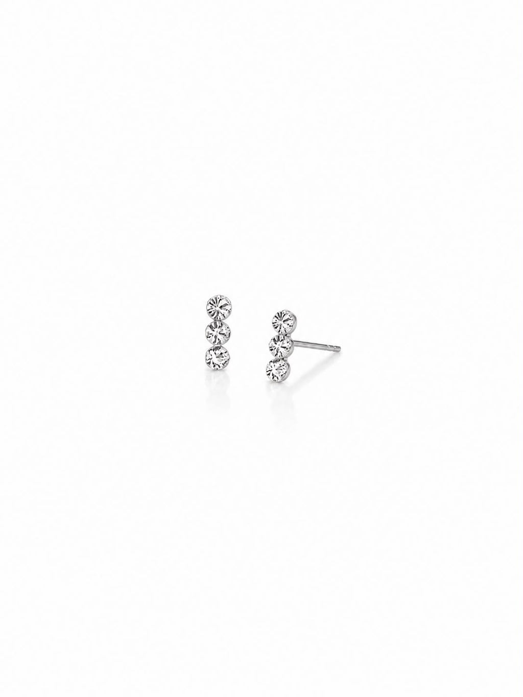 Brinco 3 zircônias cristal 3mm