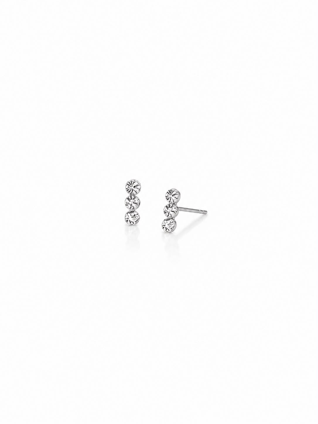 Brinco 3 zircônias cristal 3mm