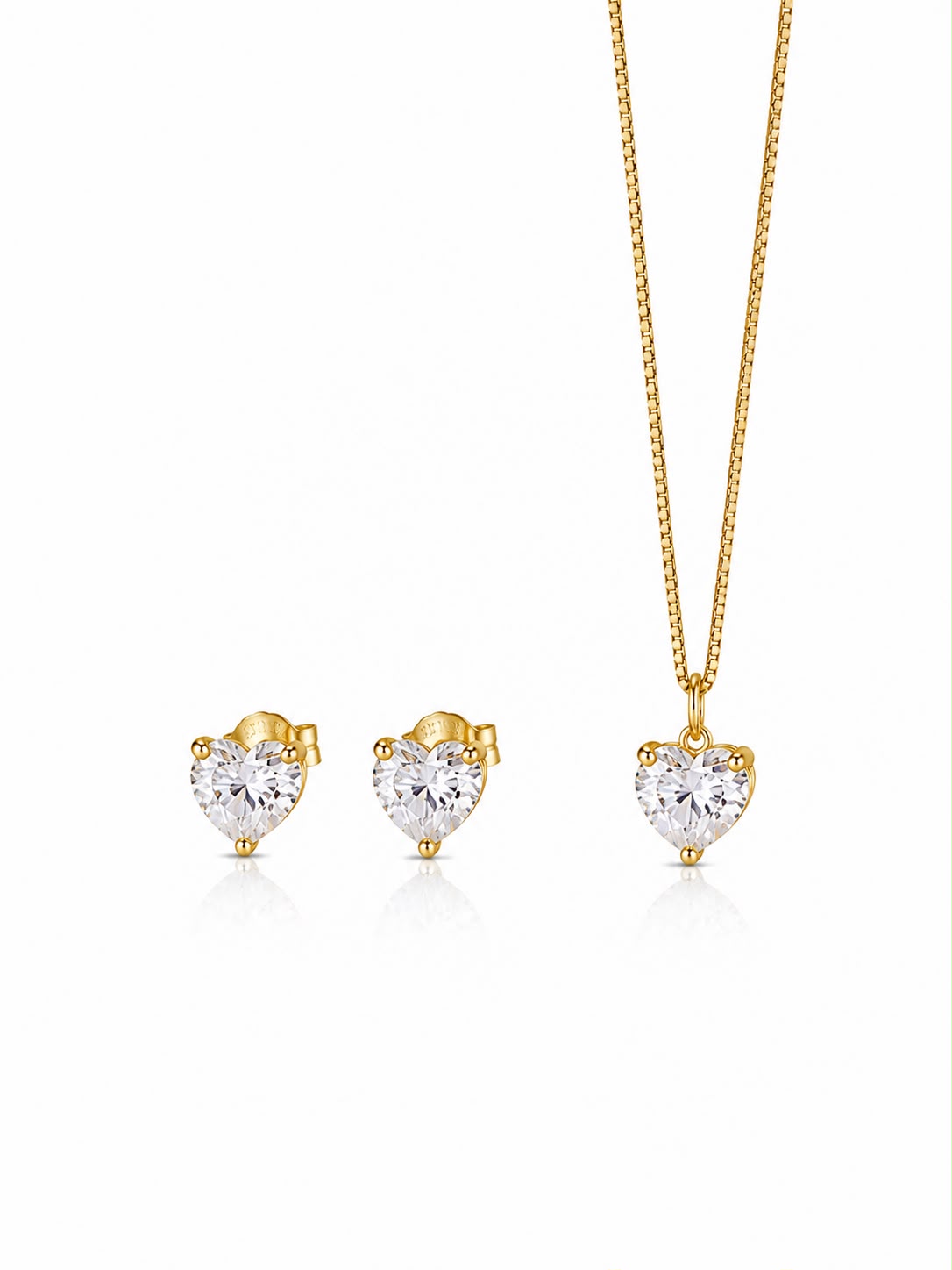 Conjunto coração cristal 8 mm
