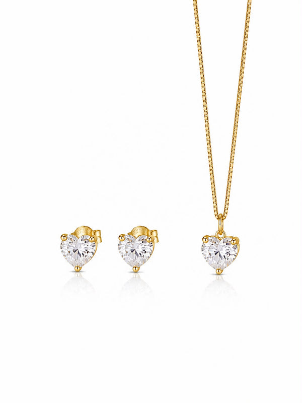 Conjunto coração cristal 8 mm