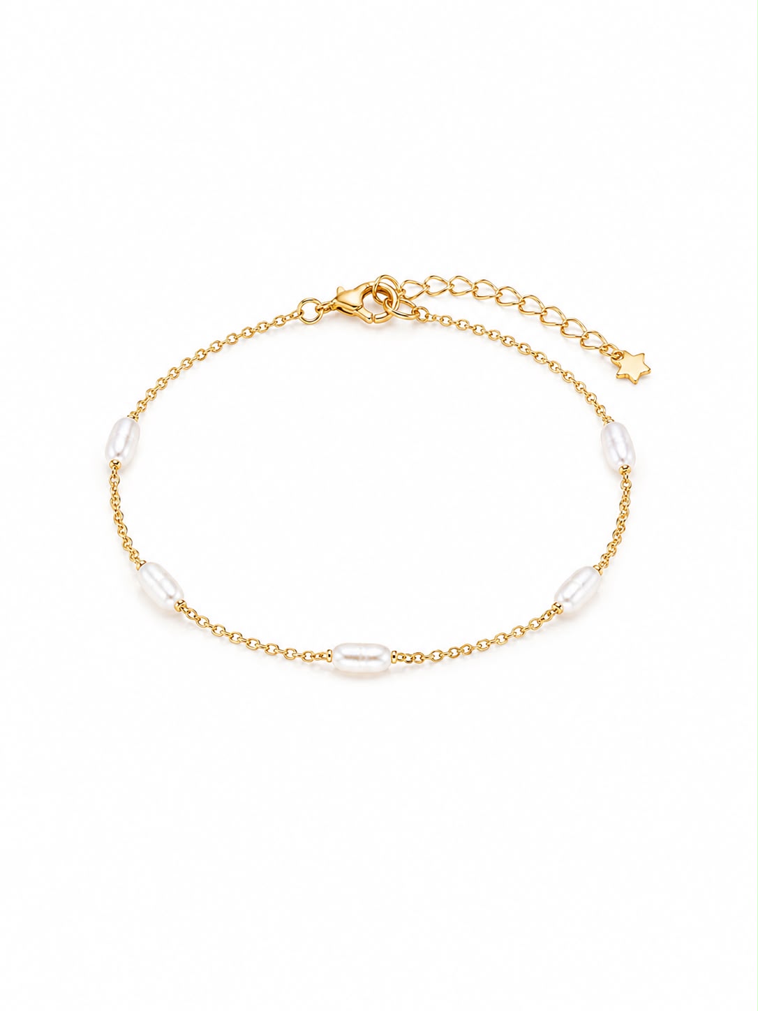 Pulseira infantil pérola arroz