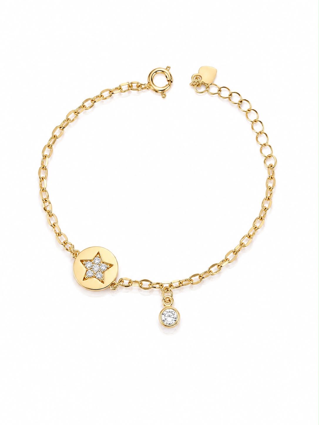Pulseira infantil flor e cristal 