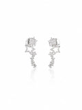 Brinco ear cuff estrelas cravejadas e lisas