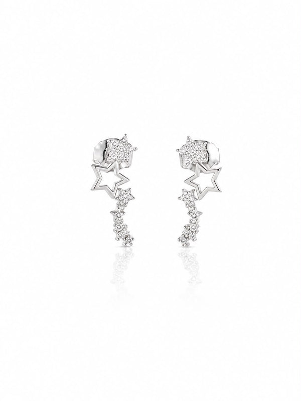 Brinco ear cuff estrelas cravejadas e lisas