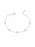 Pulseira entremeio pérolas coração 6mm