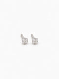 Brinco zircônia quadrada cristal 4mm 