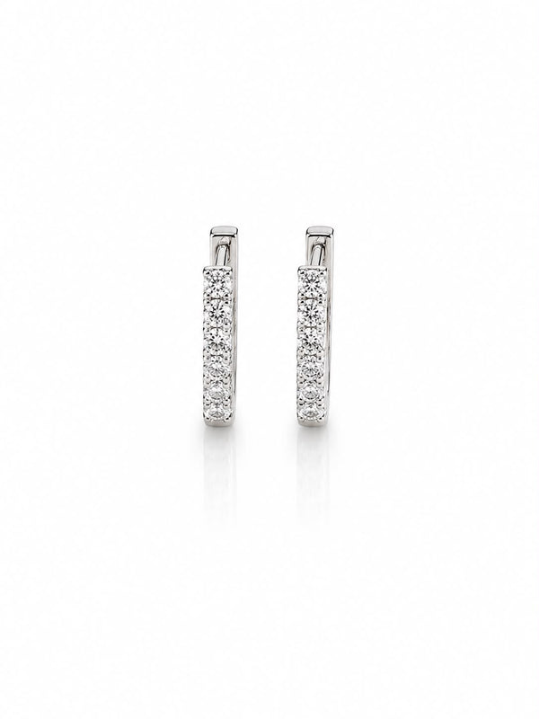 Argola retangular cravejada G