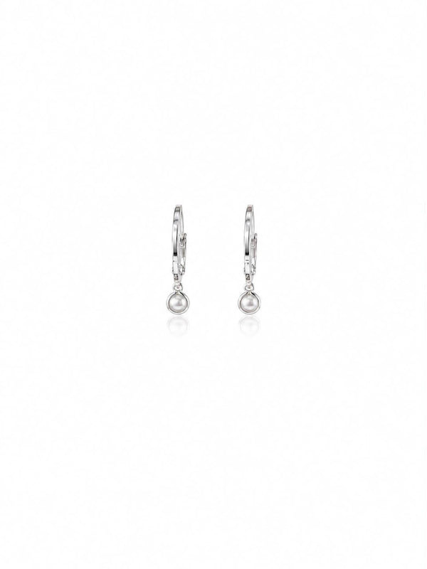 Argola pingente pérola 4mm
