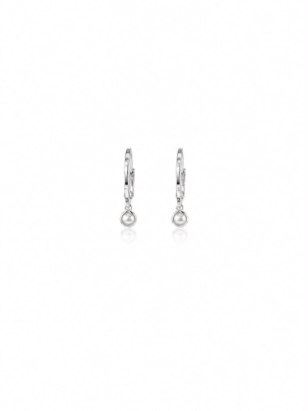 Argola pingente pérola 4mm