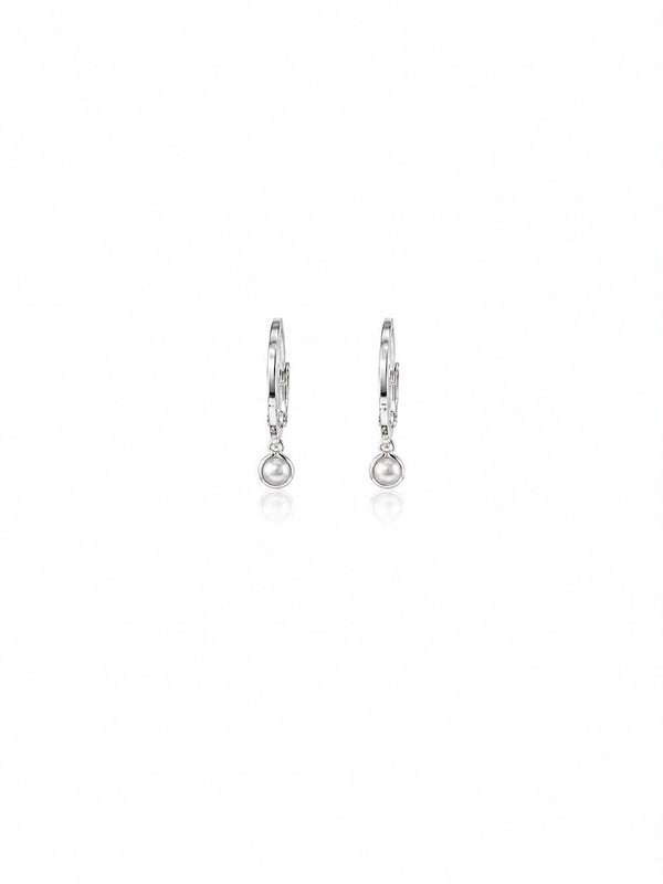 Argola pingente pérola 4mm