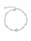Pulseira flor coração e cristal