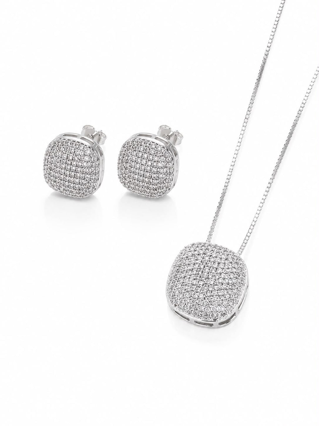 Conjunto quadrado cravejado 