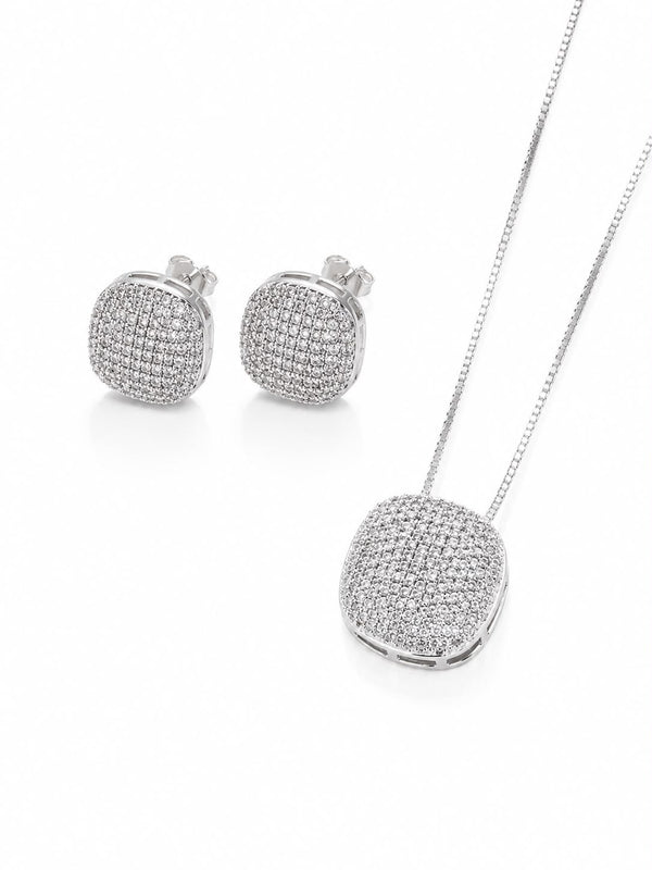 Conjunto quadrado cravejado