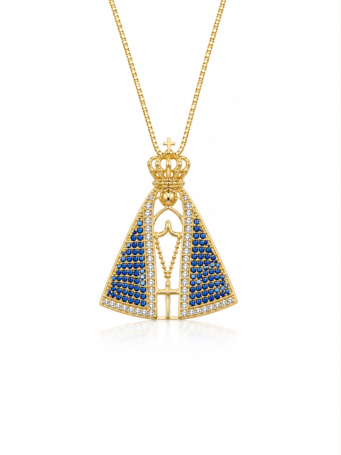 Colar Nossa Senhora Aparecida manto Azul