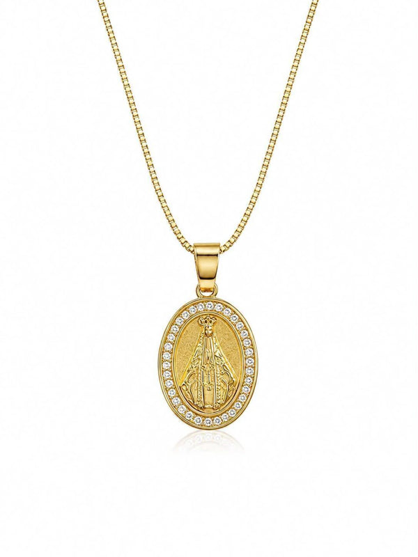Colar pingente redondo Nossa Senhora Aparecida