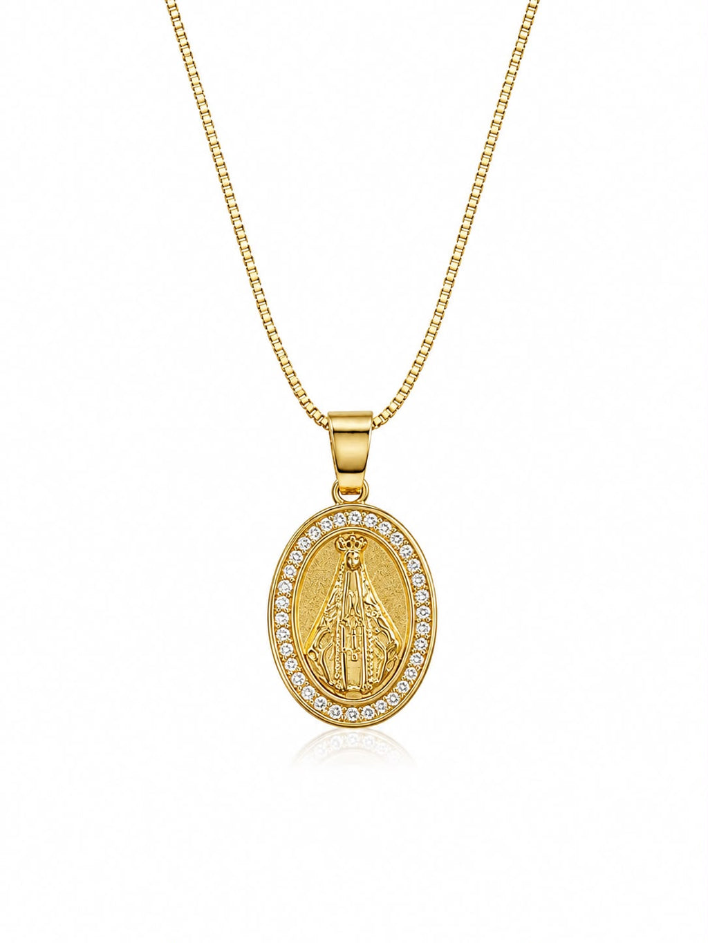 Colar pingente redondo Nossa Senhora Aparecida