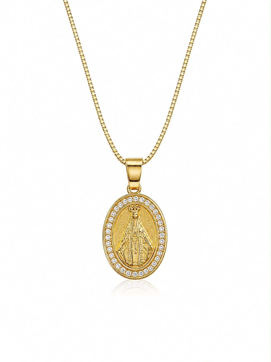 Colar pingente redondo Nossa Senhora Aparecida