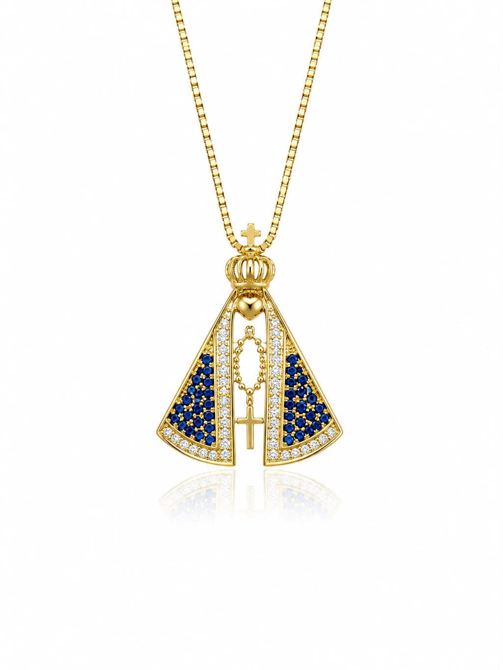 Colar Nossa Senhora Aparecida azul 