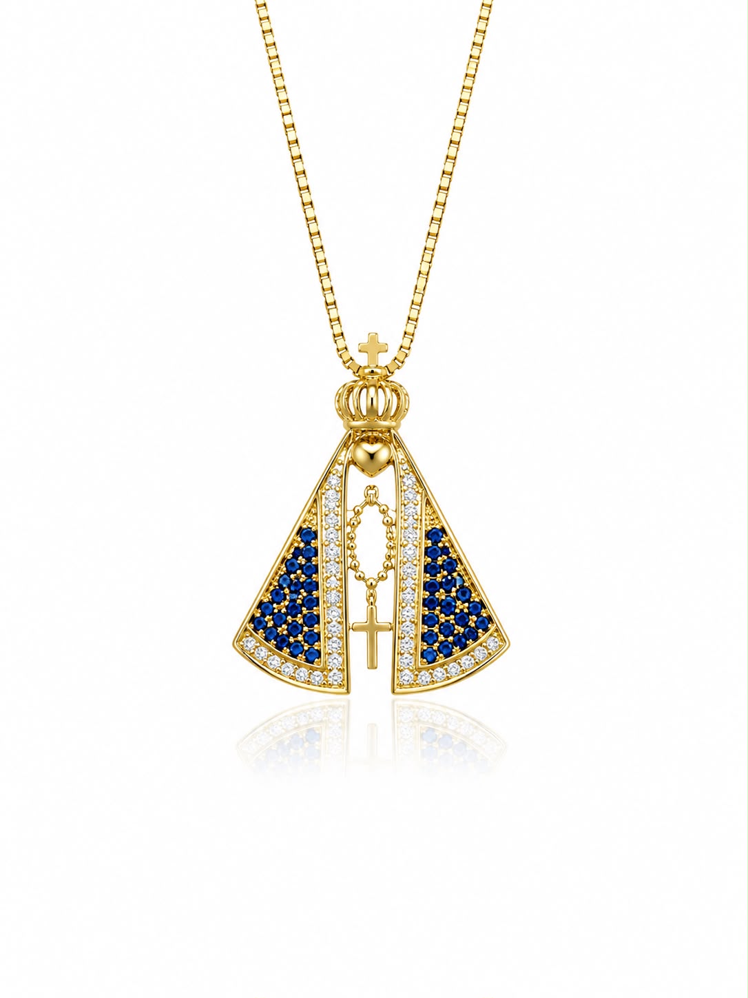 Colar Nossa Senhora Aparecida azul 