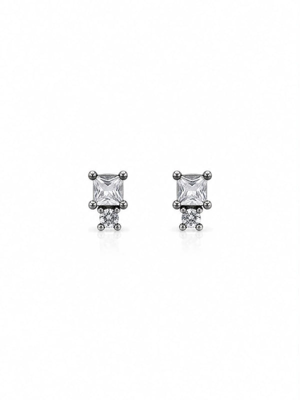 Brinco cristal prata envelhecida