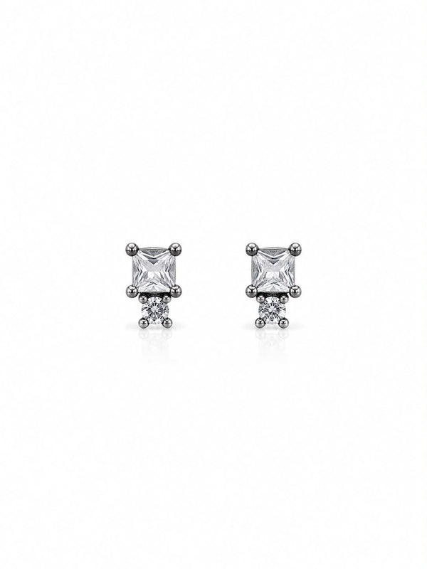 Brinco cristal prata envelhecida