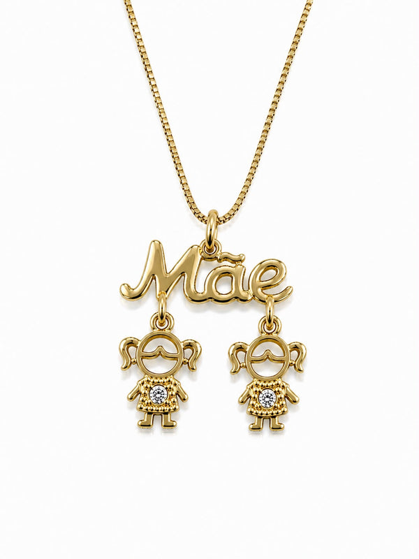Colar mãe duas meninas