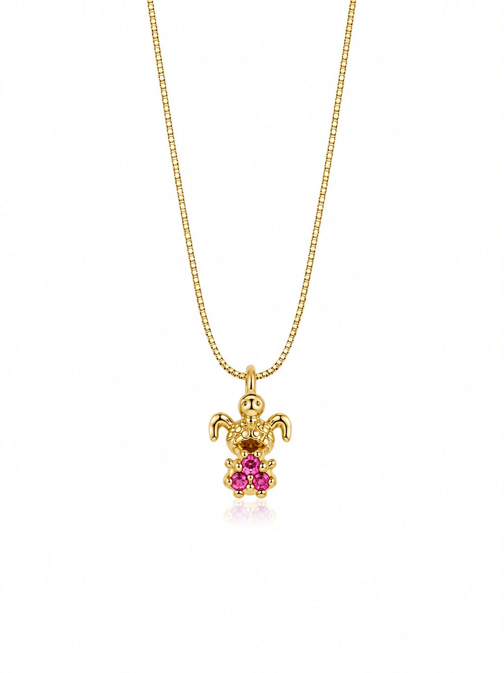 Colar menina zircônia rosa