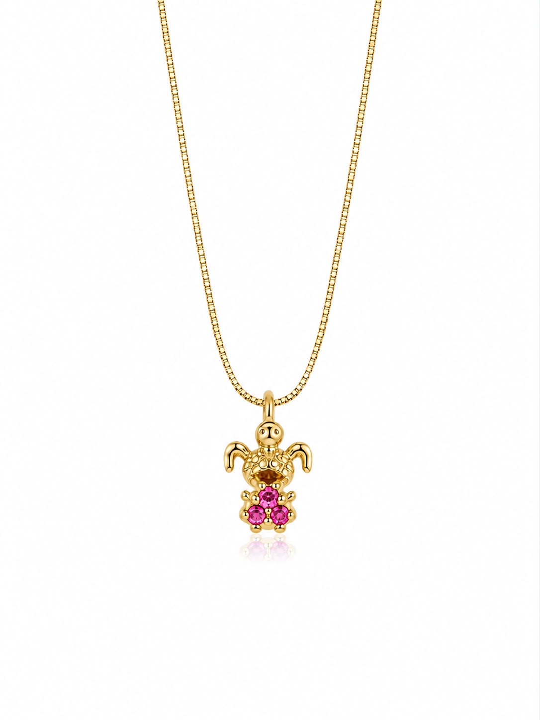 Colar menina zircônia rosa
