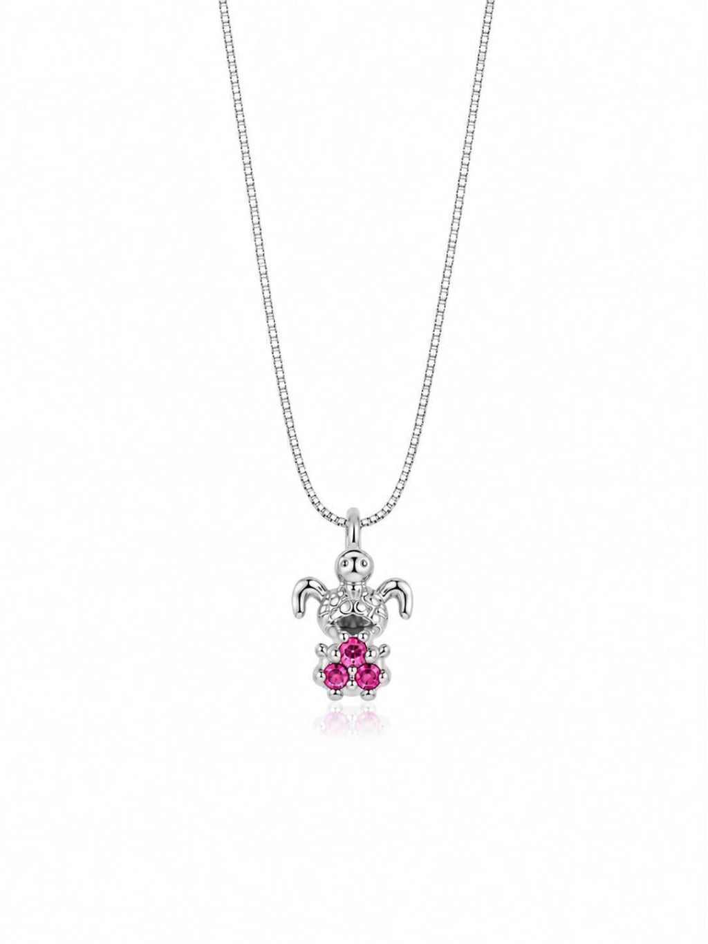 Colar menina cravejada rosa