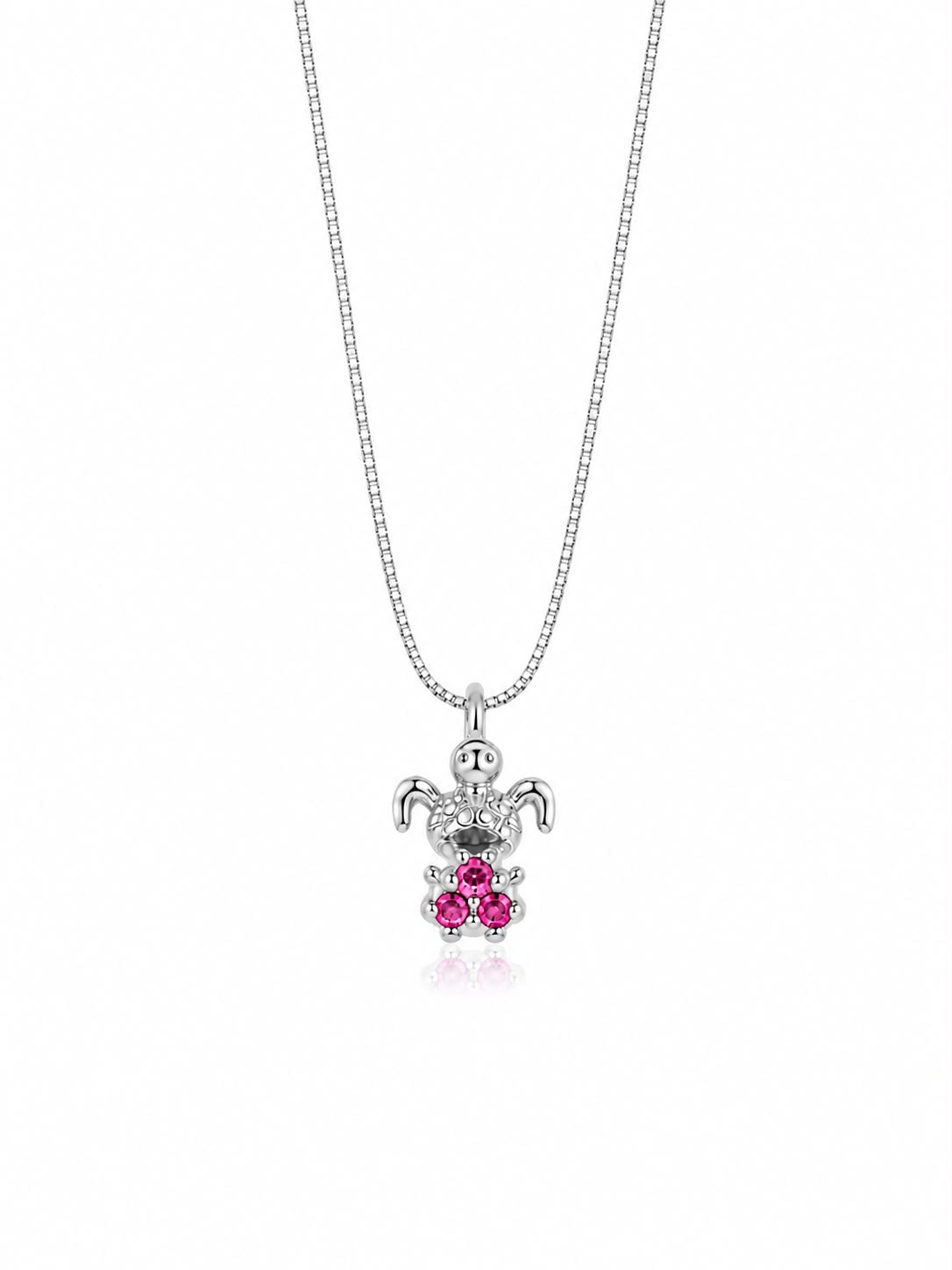 Colar menina cravejada rosa
