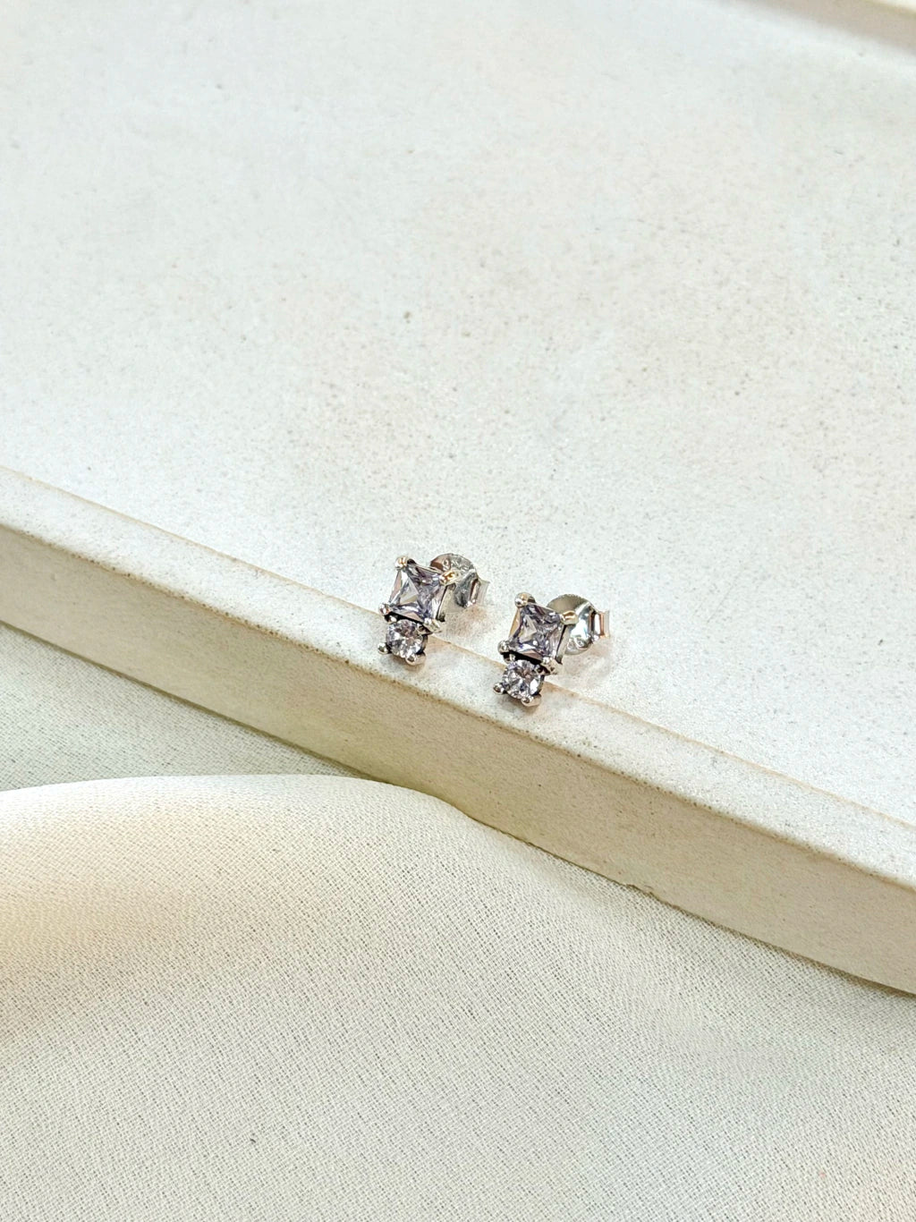 Brinco cristal prata envelhecida