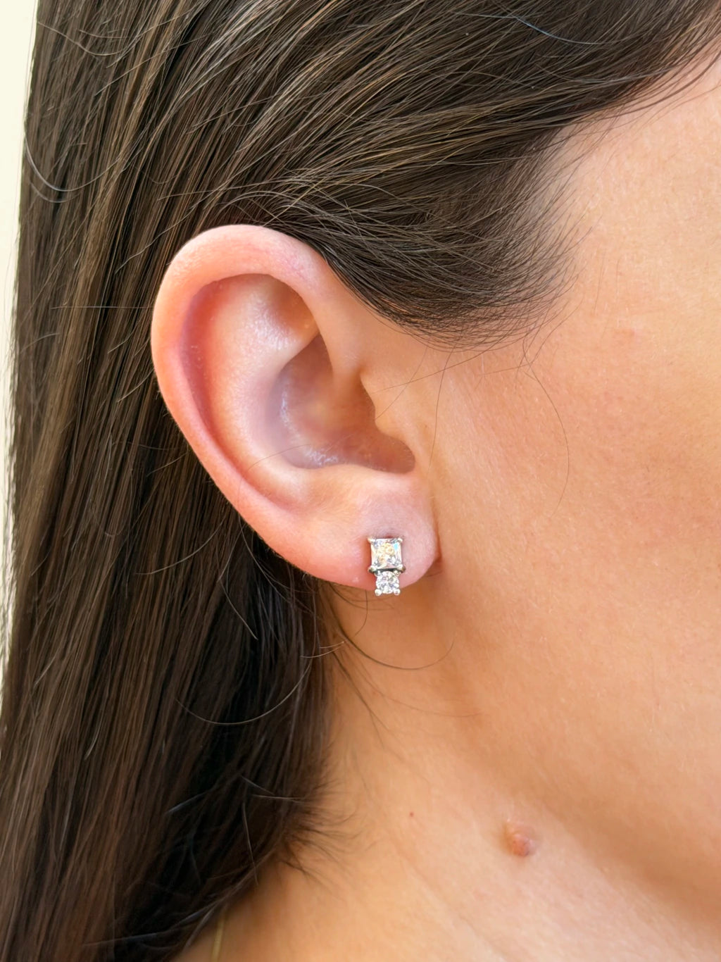 Brinco cristal prata envelhecida
