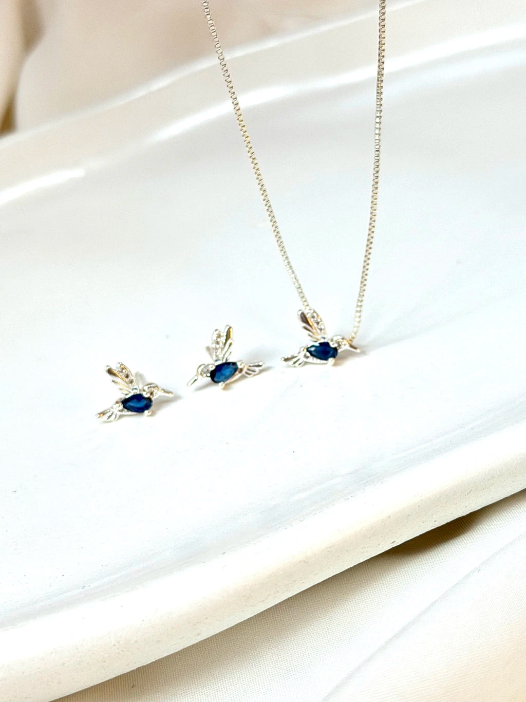 Conjunto pássaro azul