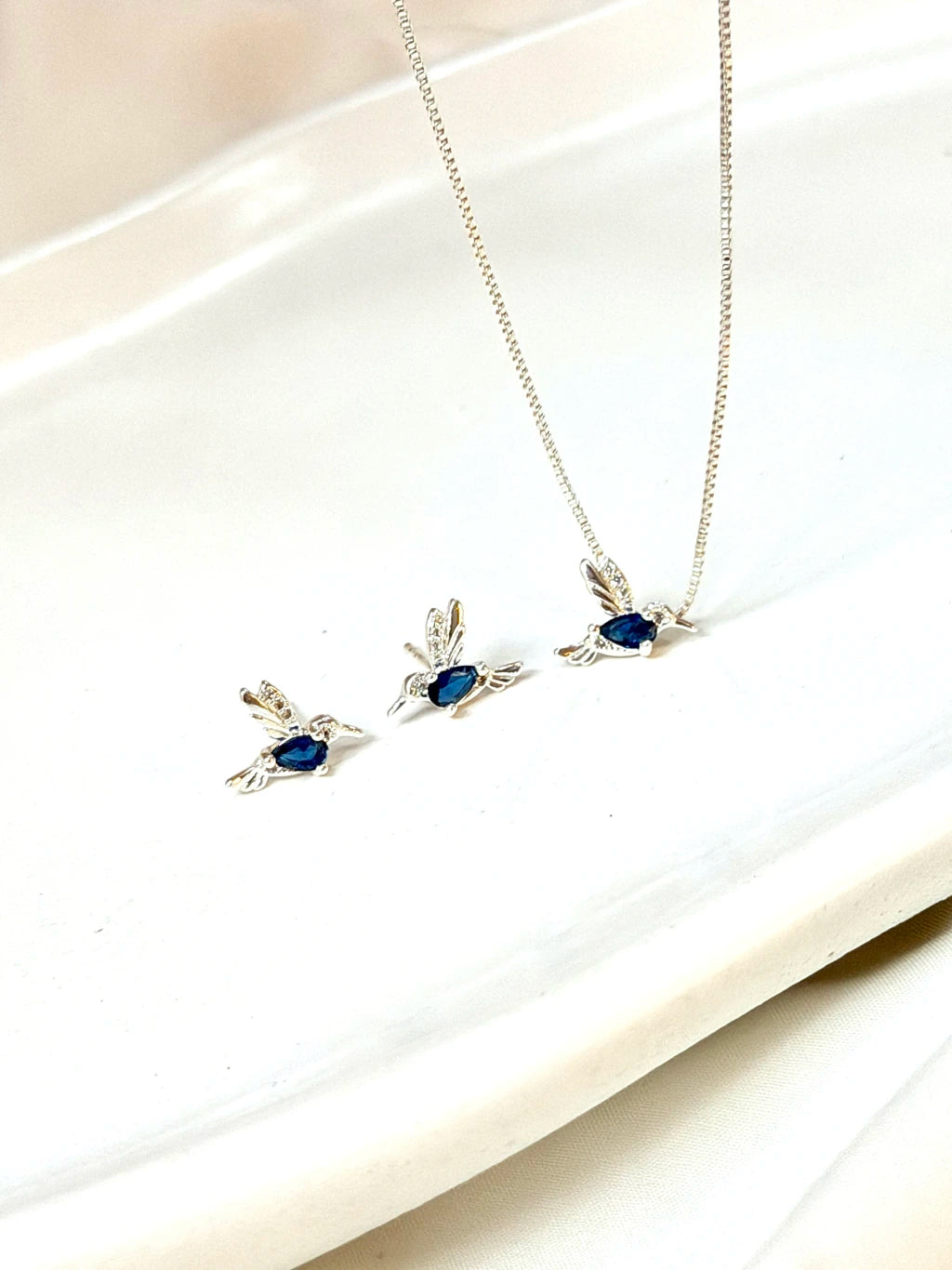 Conjunto pássaro azul