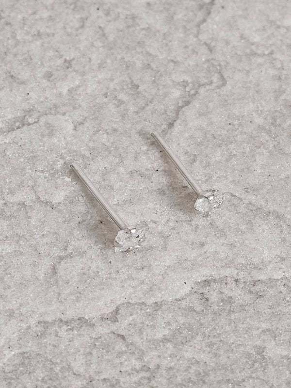 Brinco zircônia quadrada cristal 3mm
