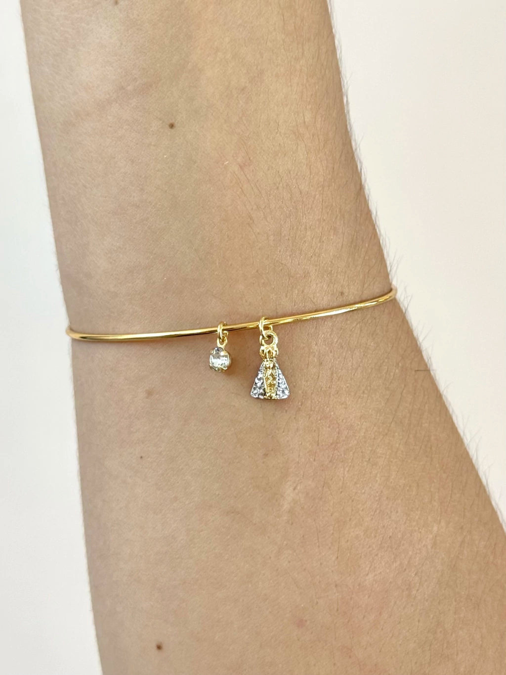 Bracelete com Nossa Sra Aparecida e ponto de luz