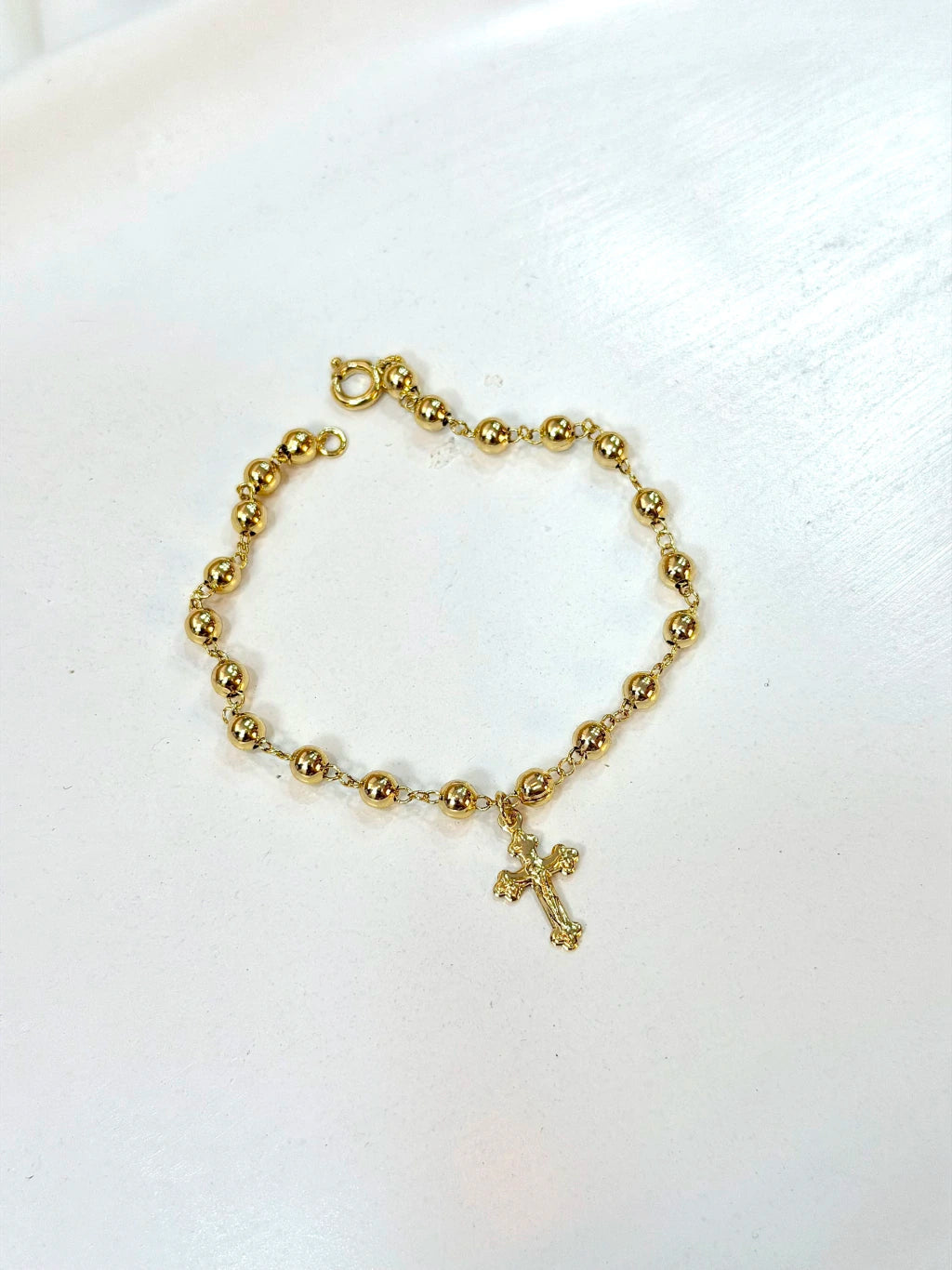 Pulseira bolinhas e cruz
