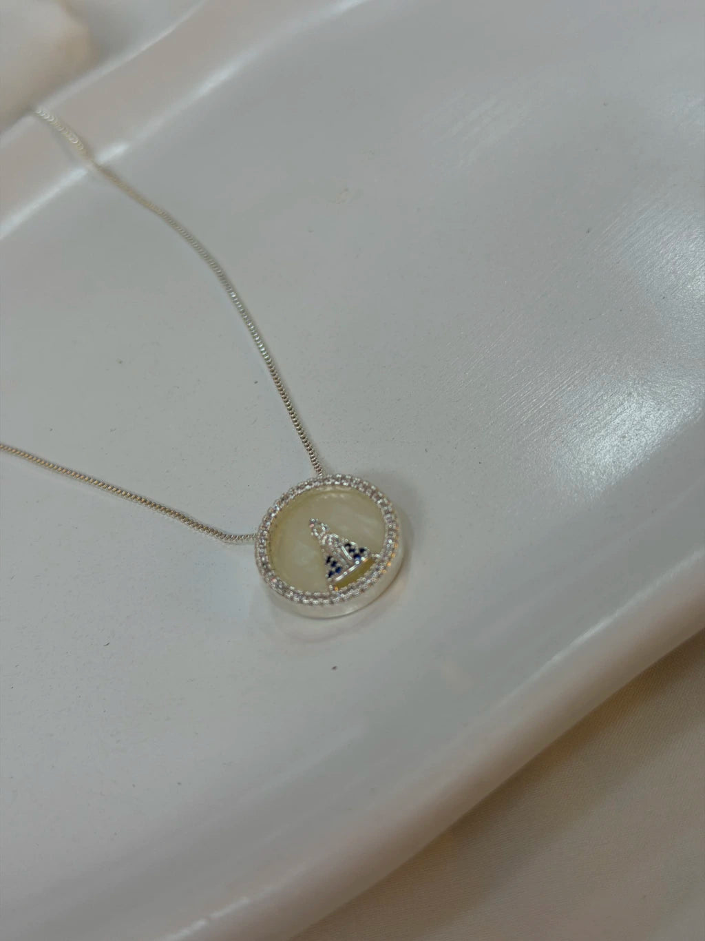 Colar pingente redondo Nossa Senhora Aparecida