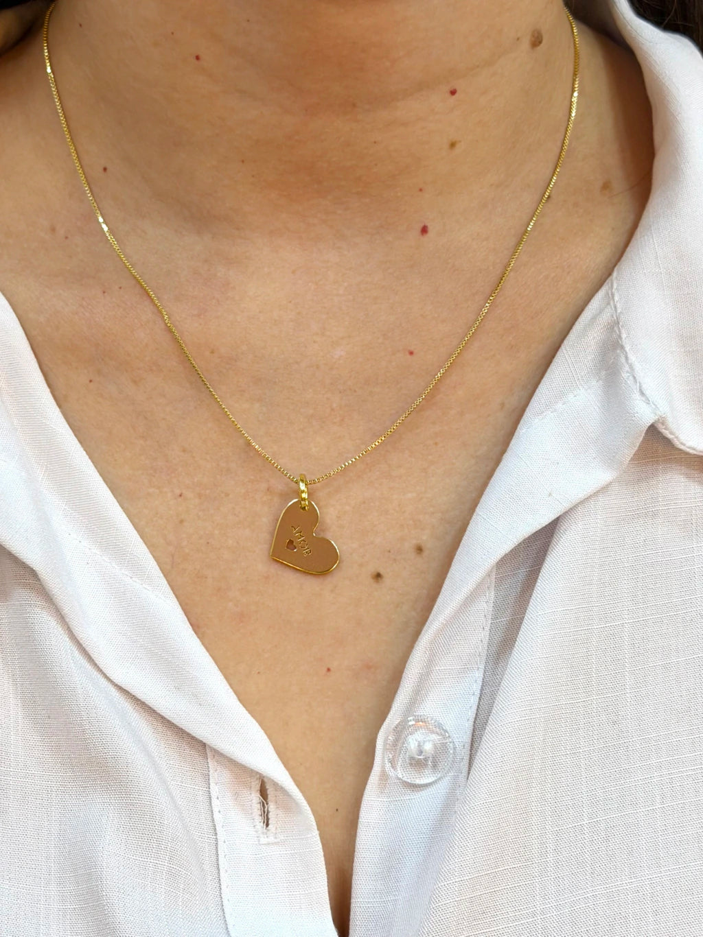 Colar coração “Amor” 17X14MM