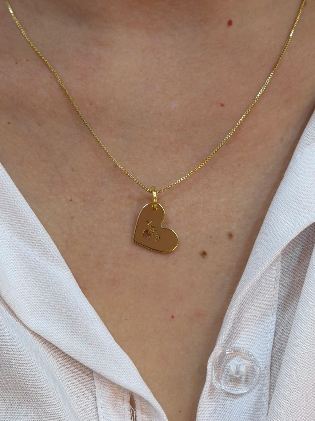 Colar coração “Amor” 17X14MM