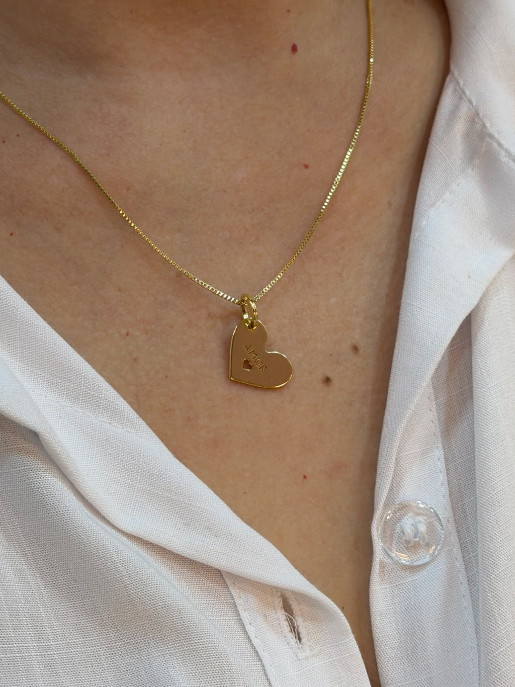 Colar coração “Amor” 17X14MM