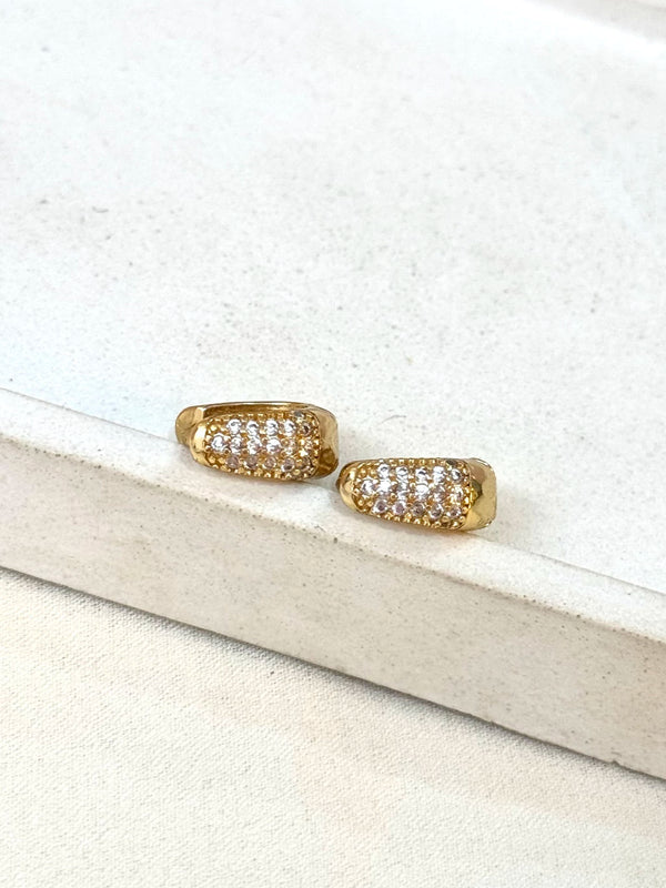 Argola cravejada oval P