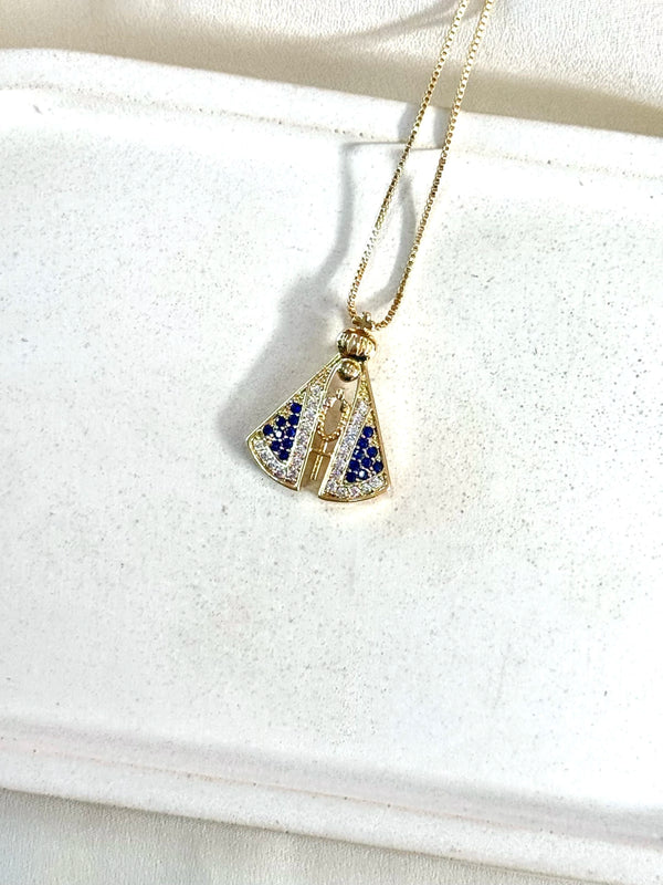 Colar Nossa Senhora Aparecida azul