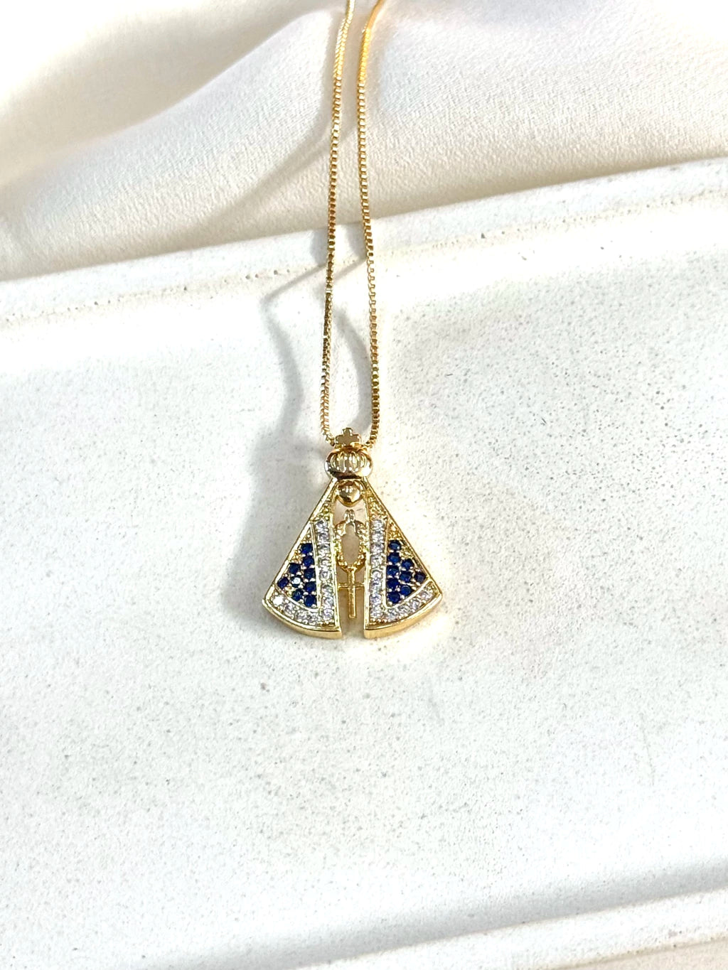 Colar Nossa Senhora Aparecida azul
